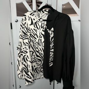 Black and white blouse.  Great work top or casual dinner